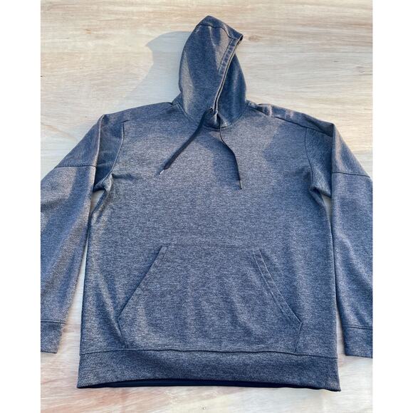 ADIDAS Hoodie Long Sleeve Pullover Drawstring Sweatshirt Men's Gray Size: Large - Picture 2 of 5